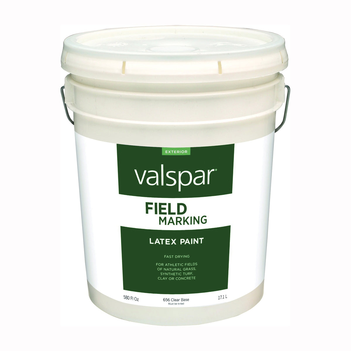 Valspar 044.0000656.008 Latex Field Marking Paint, Flat, Clear, 5 gal, Pail