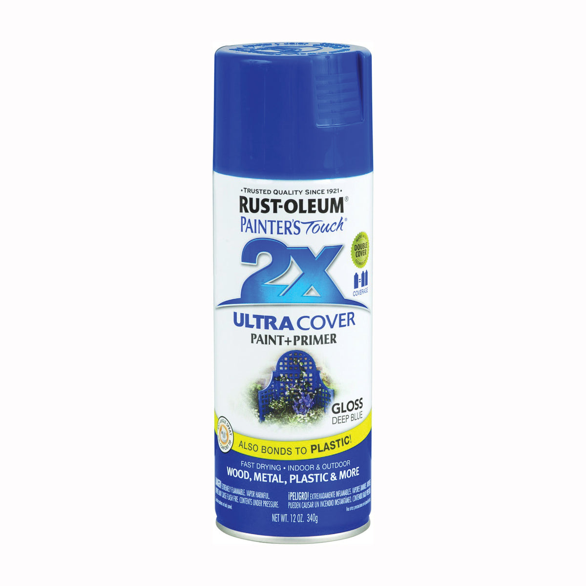 RUST-OLEUM PAINTER'S Touch 249114 Gloss Spray Paint, Gloss, Deep Blue, 12 oz, Aerosol Can