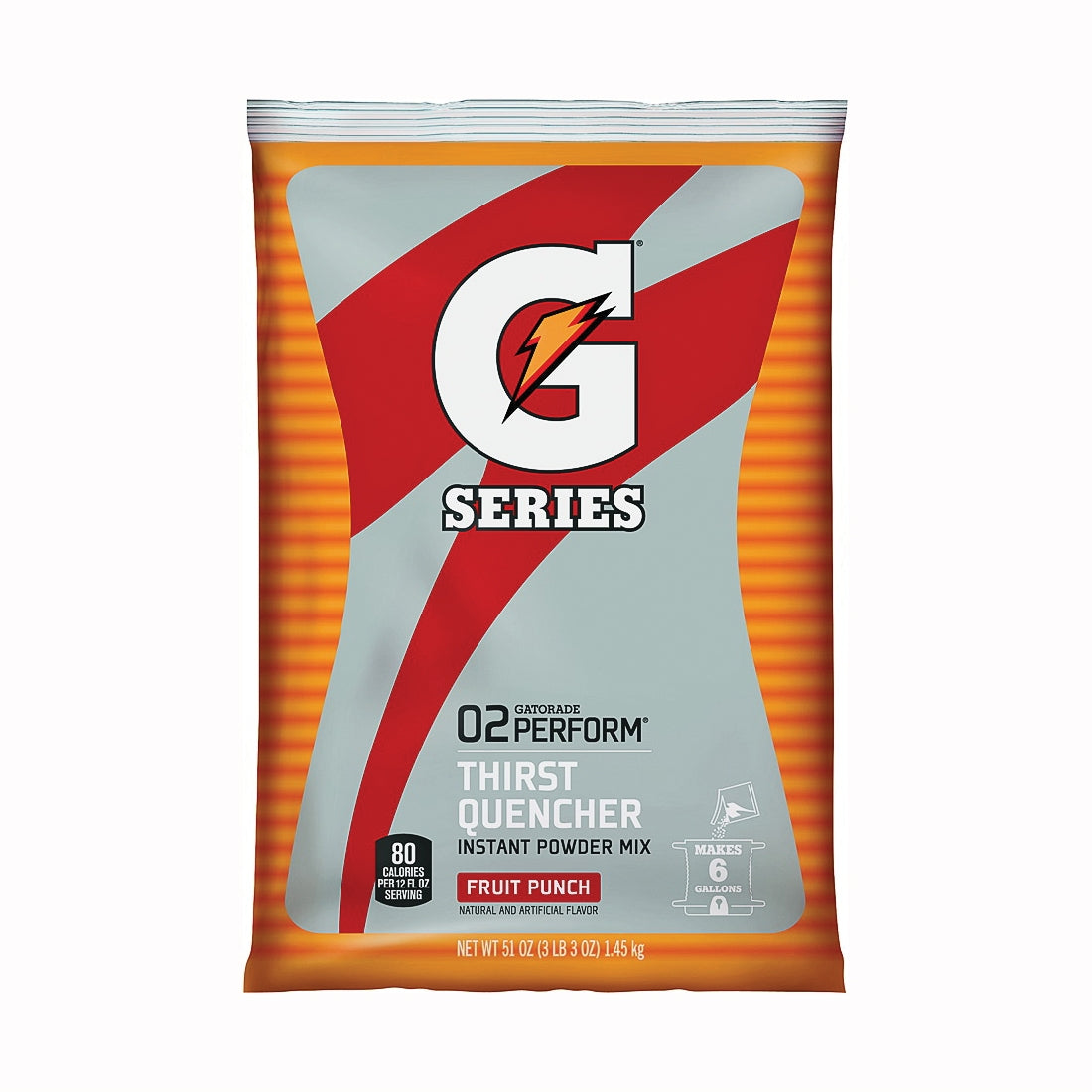 Gatorade 33690 Thirst Quencher Instant Powder Sports Drink Mix, Powder, Fruit Punch Flavor, 51 oz Pack