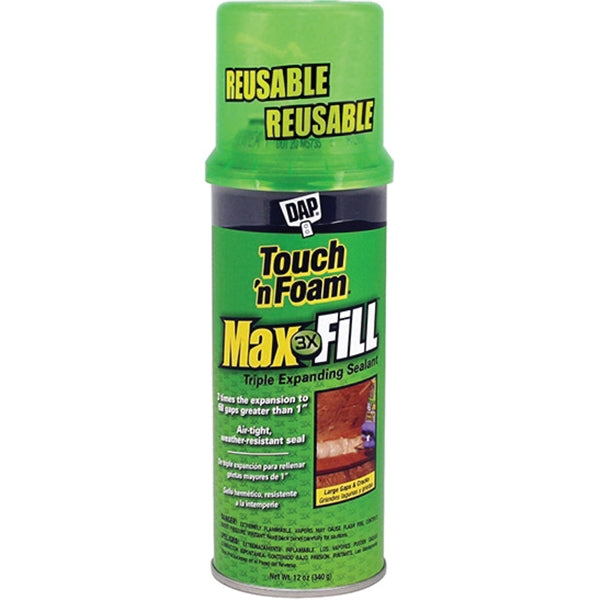 Touch 'n Foam Max Fill 7565010001 Triple Expanding Sealant, Amber, 12 oz Aerosol Can