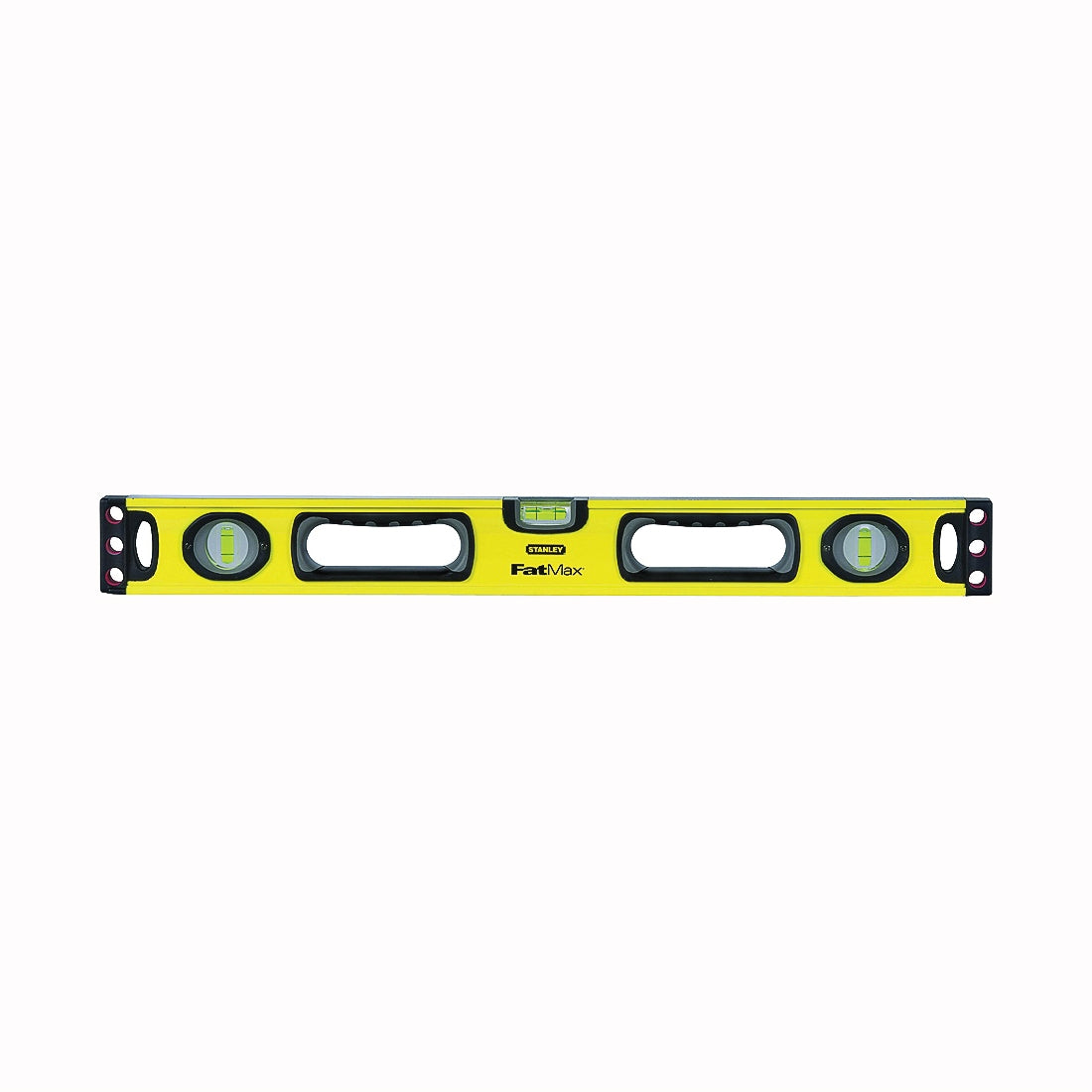 STANLEY 43-524 Box Beam Level, 24 in L, 3-Vial, 2-Hang Hole, Non-Magnetic, Aluminum, Yellow