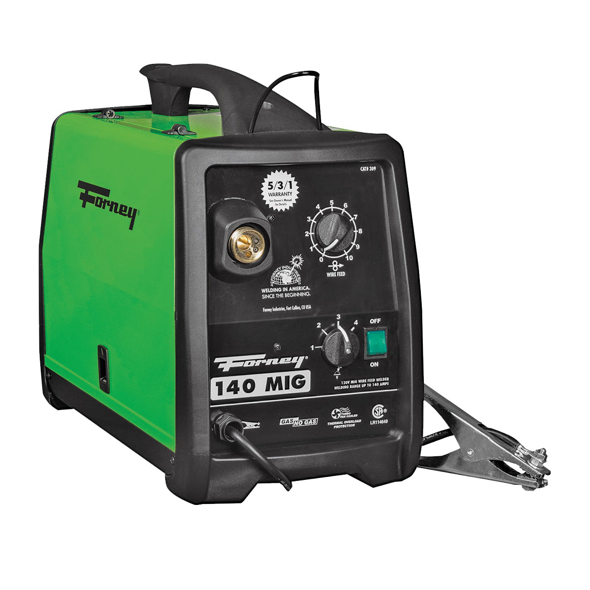 Forney 309 MIG Welder, 120 V Input, 30 to 140 A Input, 115 A, 1-Phase, 20 % Duty Cycle