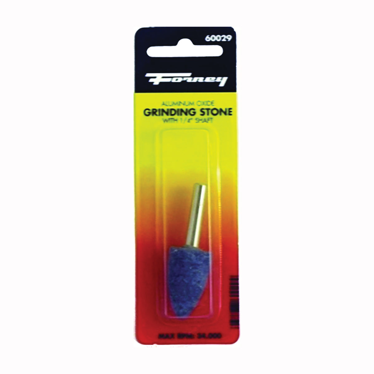 Forney 60029 Grinding Point, 3/4 x 1-1/4 in Dia, 1/4 in Arbor/Shank, 60 Grit, Coarse, Aluminum Oxide Abrasive