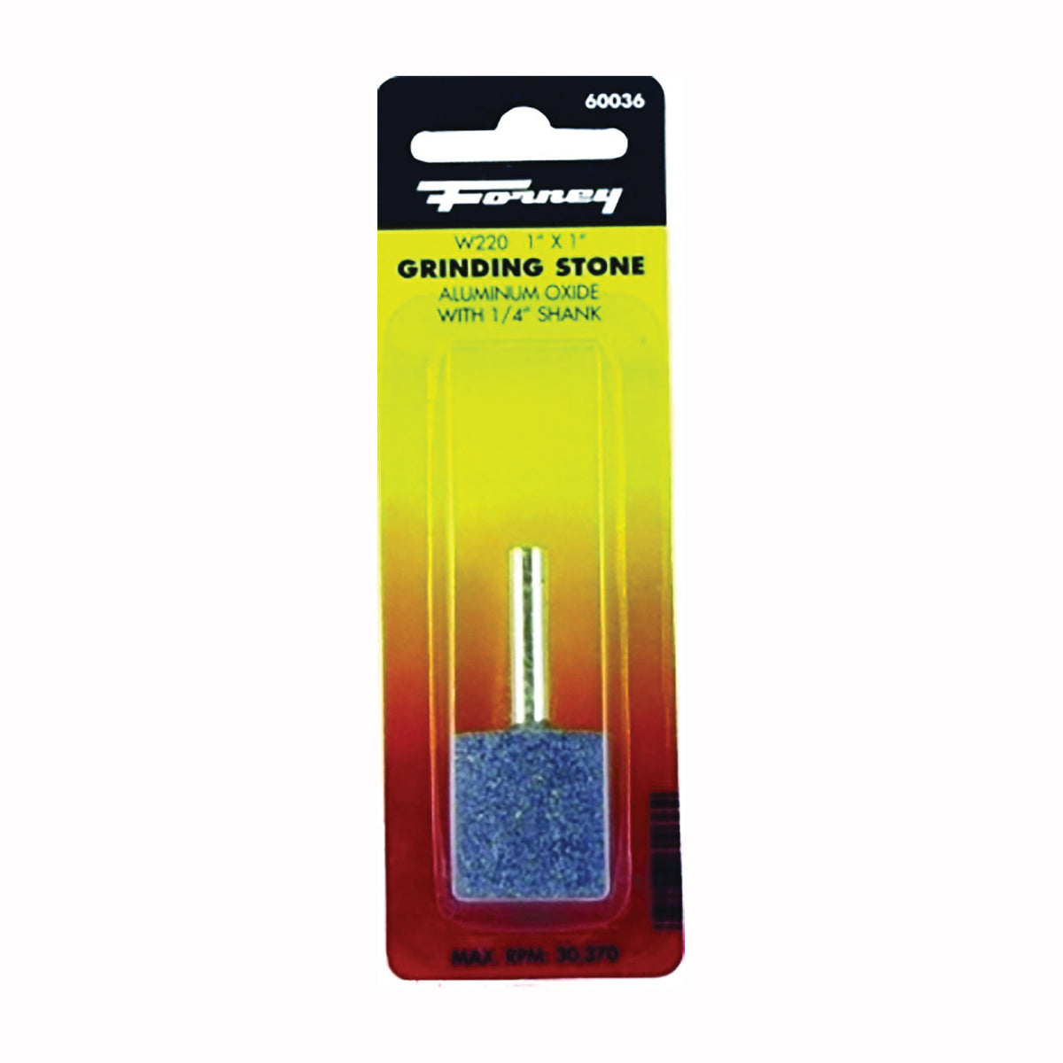 Forney 60036 Grinding Point, 1 x 1 in Dia, 1/4 in Arbor/Shank, 60 Grit, Coarse, Aluminum Oxide Abrasive