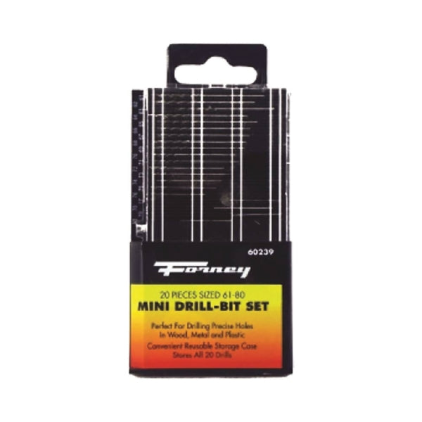 Forney 60239 Drill Bit Set, Mini, 20-Piece, Steel