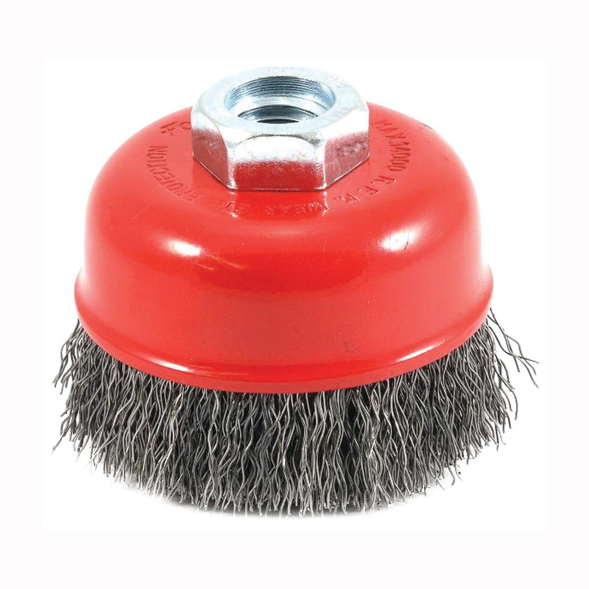 Forney 72755 Wire Cup Brush, 2-3/4 in Dia, 5/8-11 Arbor/Shank, 0.014 in Dia Bristle, Carbon Steel Bristle