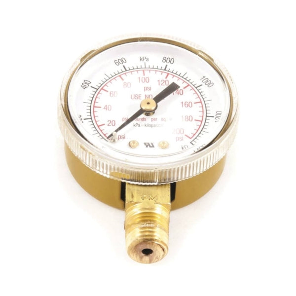 Forney 87729 Regulator Gauge, 0 to 200 psi Pressure, 1/4 in Connection, NPT