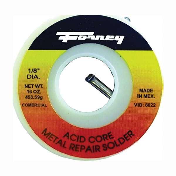 Forney 38103 Solder, 4 oz, Solid, Silver/White, 491 deg F Melting Point