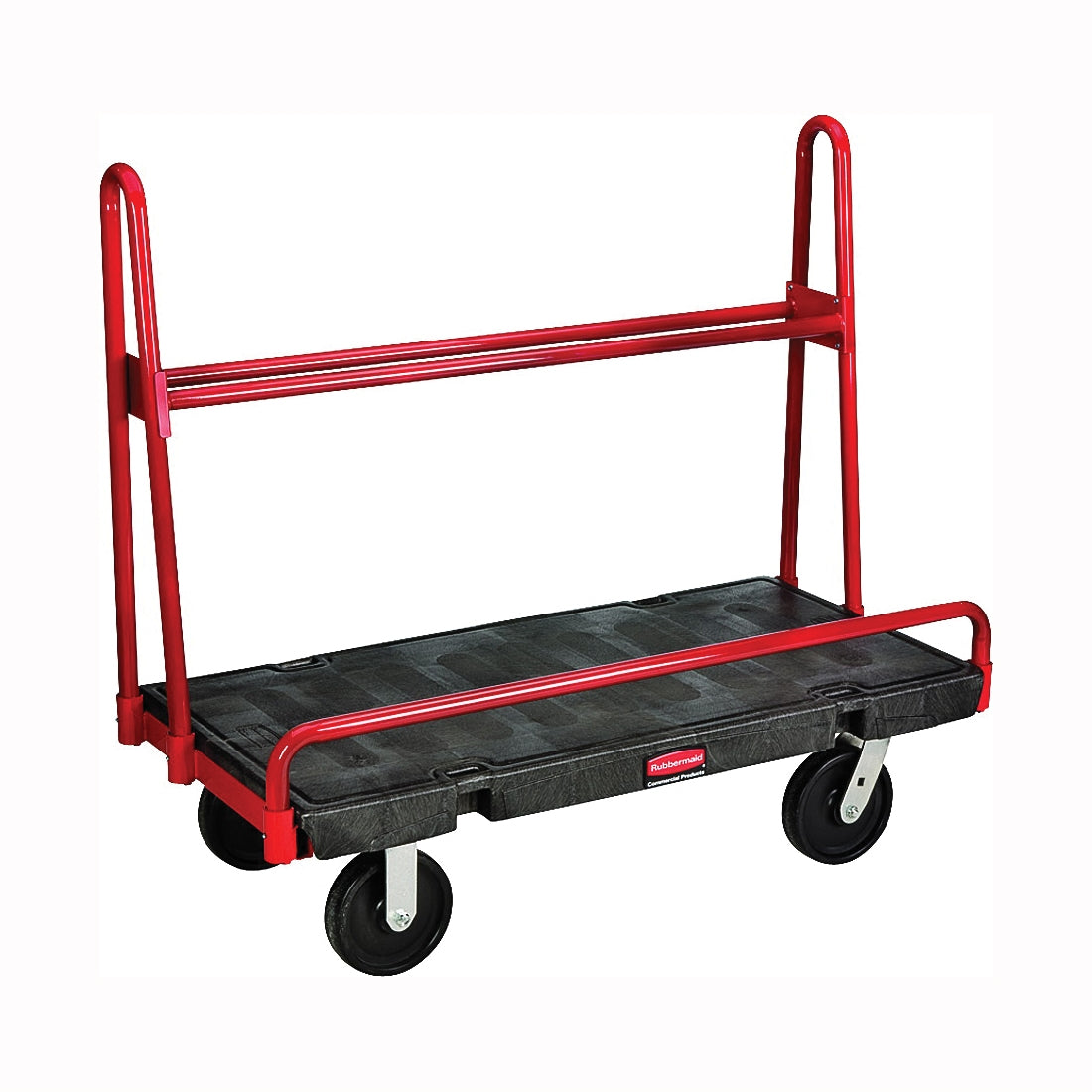 Rubbermaid FG 4463-00BLA Panel Truck, 2000 lb, 4-Wheel, Swivel Wheel, Plastic