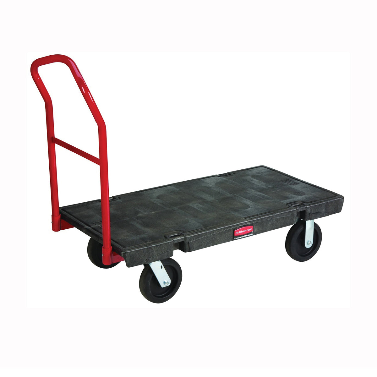 Rubbermaid FG443600 BLA Platform Truck, 2000 lb, 48 in L Platform, 24 in W Platform, 4-Wheel, Swivel Wheel, HDPE