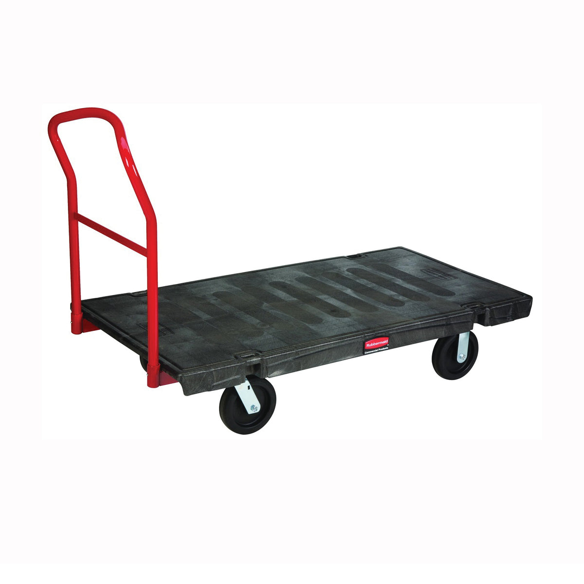 Rubbermaid FG446600 BLA Platform Truck, 2000 lb, 60 in L Platform, 30 in W Platform, 4-Wheel, Swivel Wheel, HDPE