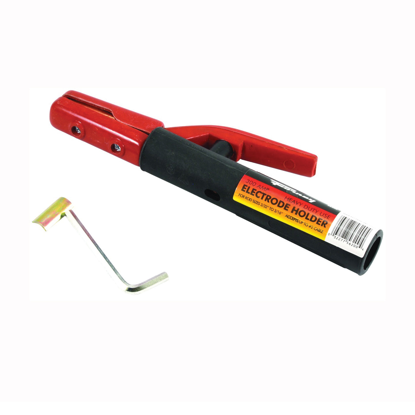 Forney 56200 Medium-Duty Electrode Holder, 3/16 in Max Electrode Size, #2 Cable Connection, 300 A, Insulated, Brass