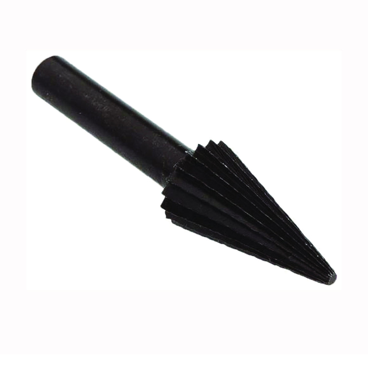 Forney 60074 Conical Shaped Rotary File, 1/2 in Dia Cutting, 1/4 in Dia Shank, Steel