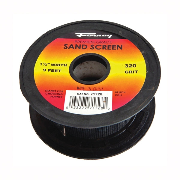 Forney 71728 Sandscreen, 3 yd L, 1-1/2 in W, 320 Grit, Silicon Carbide Abrasive