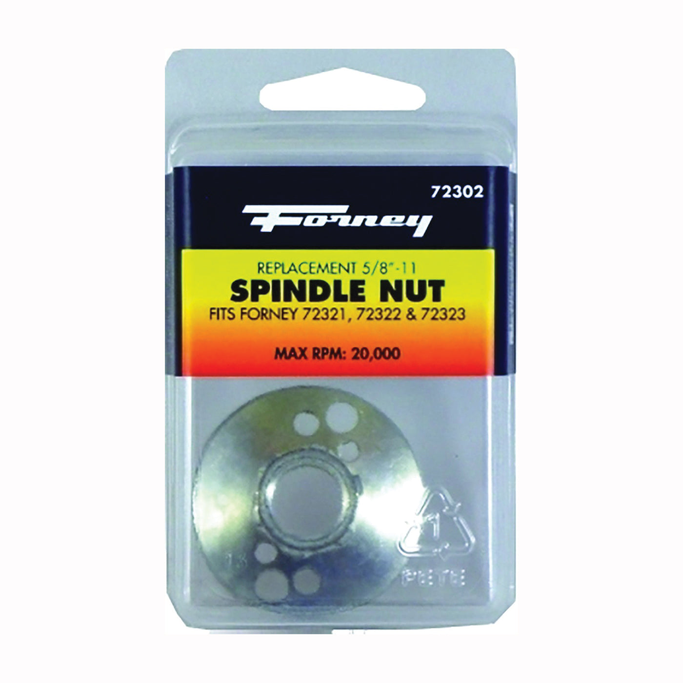 Forney 72302 Spindle Nut, For: 72321, 72322, 72323 Backing Pads