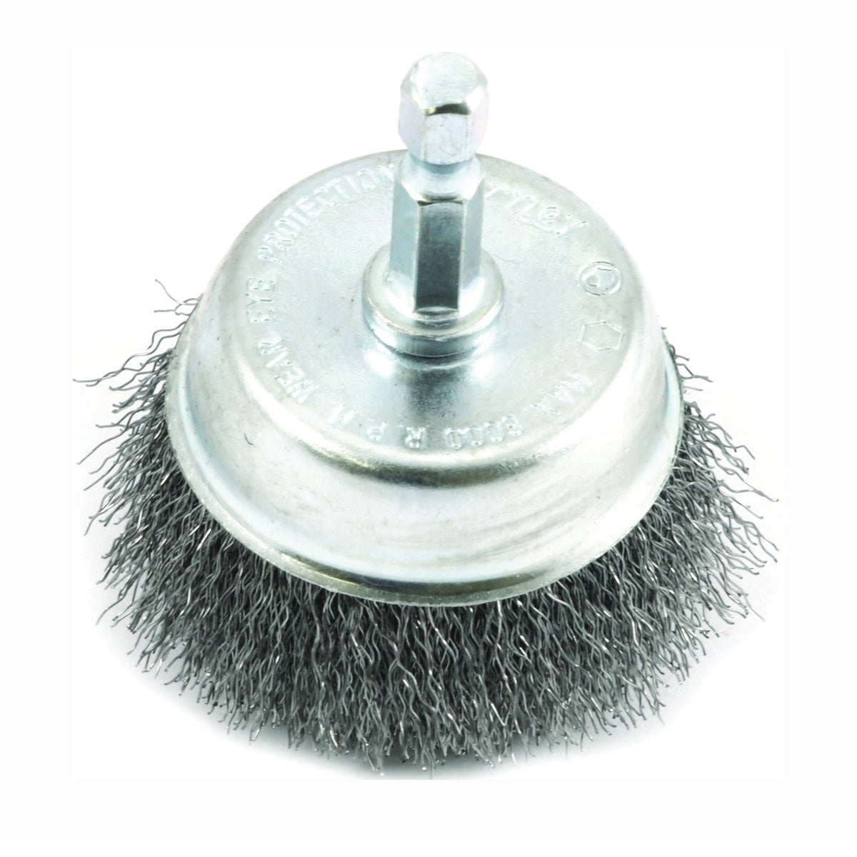 Forney 72730 Wire Cup Brush, 2 in Dia, 0.008 in Dia Bristle, Steel Bristle