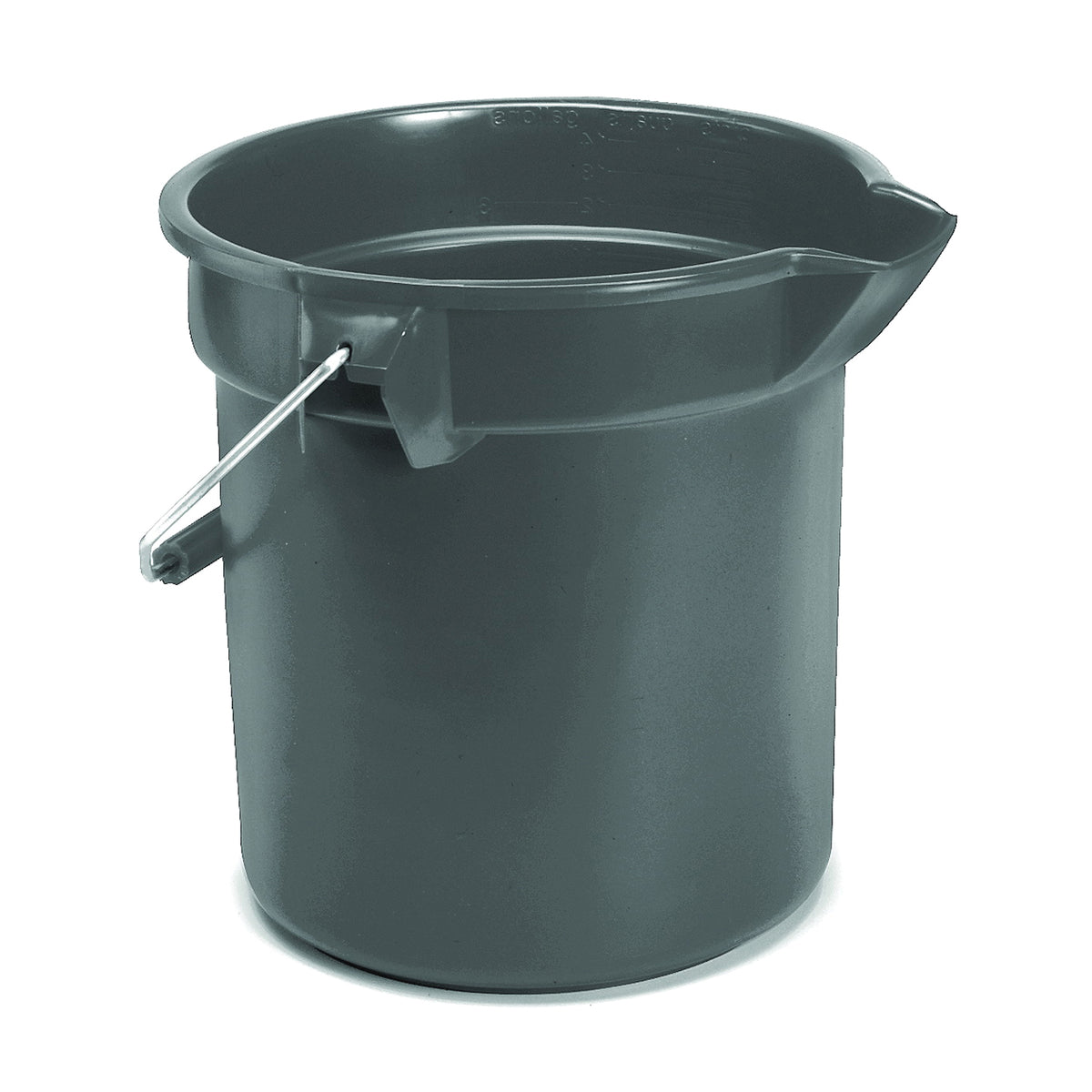 Rubbermaid Professional Plus FG296300GRAY Bucket, 10 qt Capacity, 10-1/2 in Dia, Polyethylene, Gray