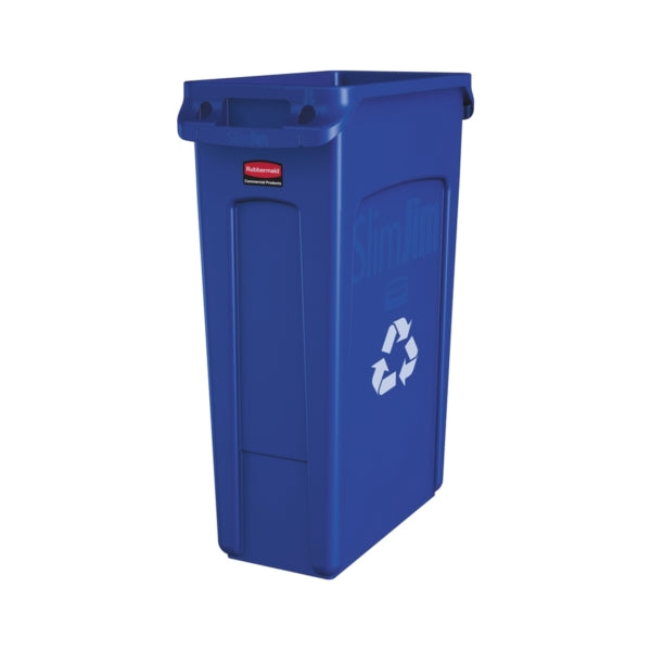 Rubbermaid FG354075BLUE Recycling Container with Vent Channel, 23 gal Capacity, Plastic, Blue