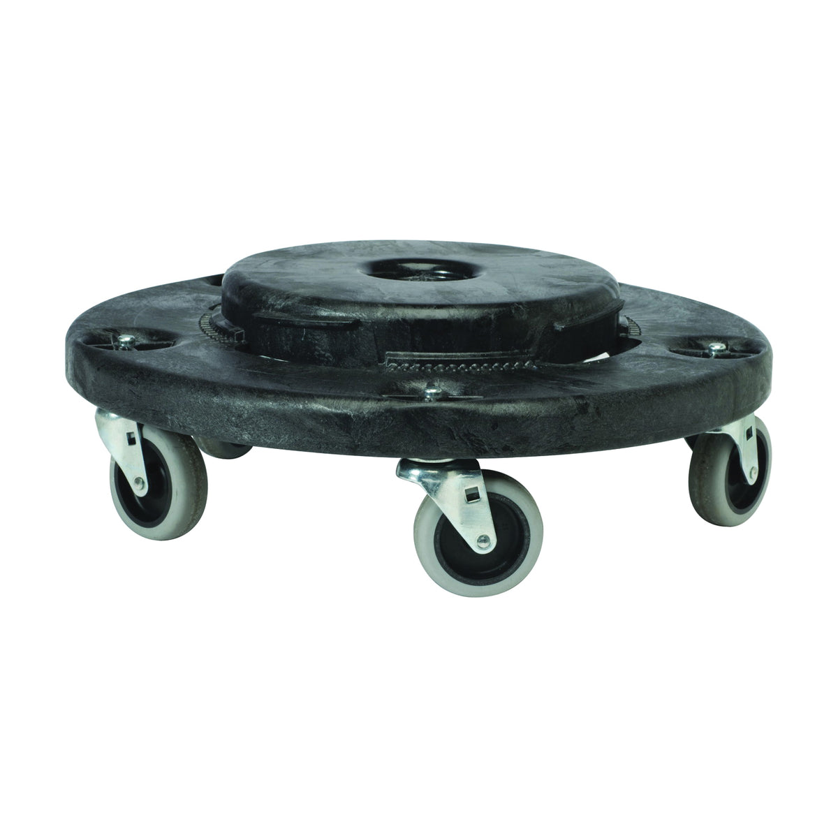 Rubbermaid FG264020BLA Trash Can Dolly, 350 lb, Plastic, Black