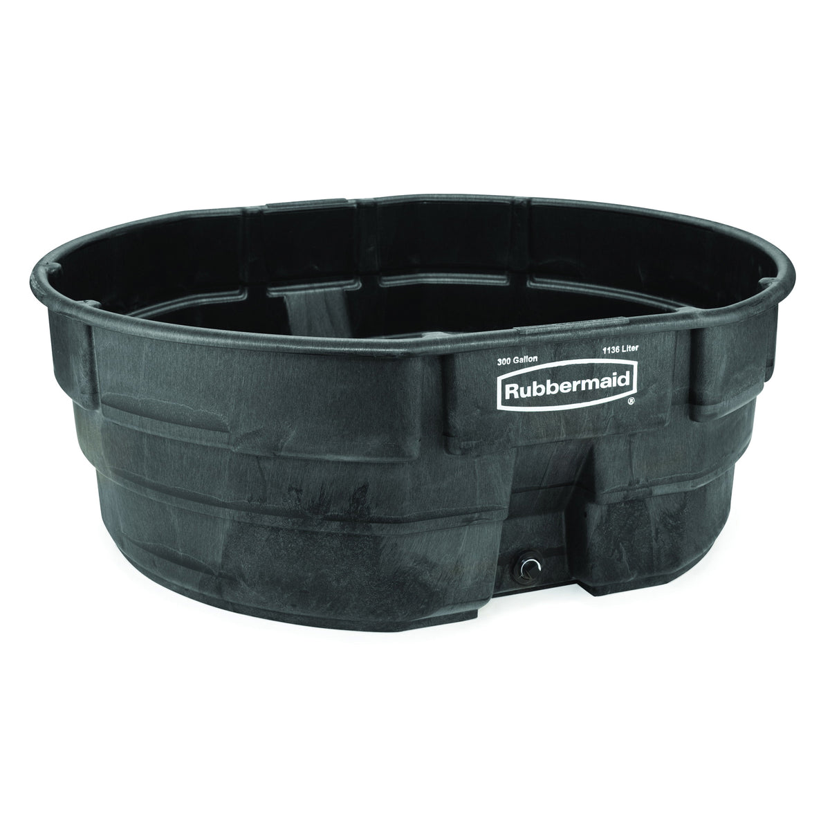 Rubbermaid FG424700BLA Stock Tank, 300 gal Capacity, Plastic, Black