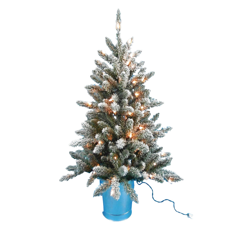 Santas Forest 27336 Pre-Lit Christmas Tree, 36 in H, Noble Fir Family, 110 V, Mini Bulb, Clear Light