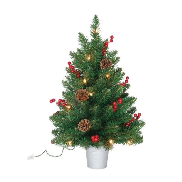 Hometown Holidays 49724 Christmas Specialty Decoration, 24 in H, Trees, 100% PVC, Green, Tungsten Bulb