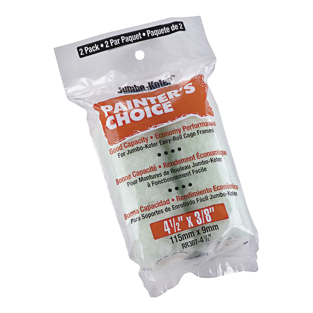 WOOSTER RR307-4 1/2 Paint Roller Cover, 3/8 in Thick Nap, 4-1/2 in L, Polyester Cover, Mint Green