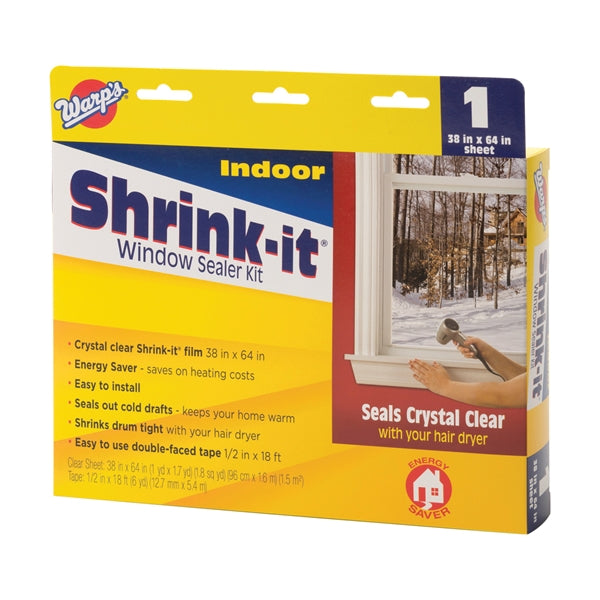 Warp's Shrink-it Series SK-38 Window Sealer Kit, 38 in W, Clear