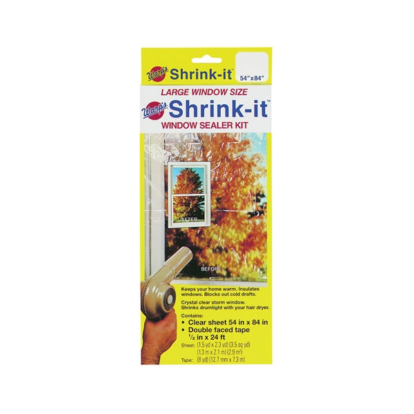 Warp's Shrink-it Series SK-54 Window Sealer Kit, 54 in W, Clear