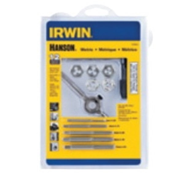 IRWIN HANSON 1765541 Tap and Hex Die Set, 12-Piece, Carbon Steel