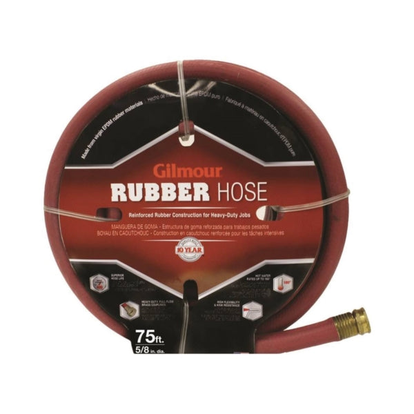 Gilmour 18-58075 Garden Hose, 75 ft L, Rubber, Red