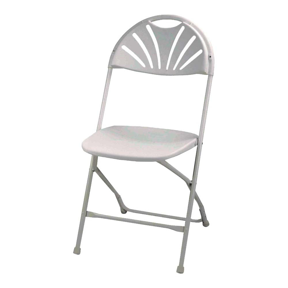 Simple Spaces CHR-017-1 Folding Chair, 15-5/8 in OAW, 21 in OAD, Steel Frame, White