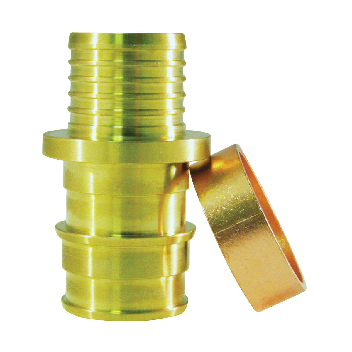 Apollo Valves ExpansionPEX Series EPXBC125PK Conversion Coupling, 1/2 in, Barb, Brass, 200 psi Pressure