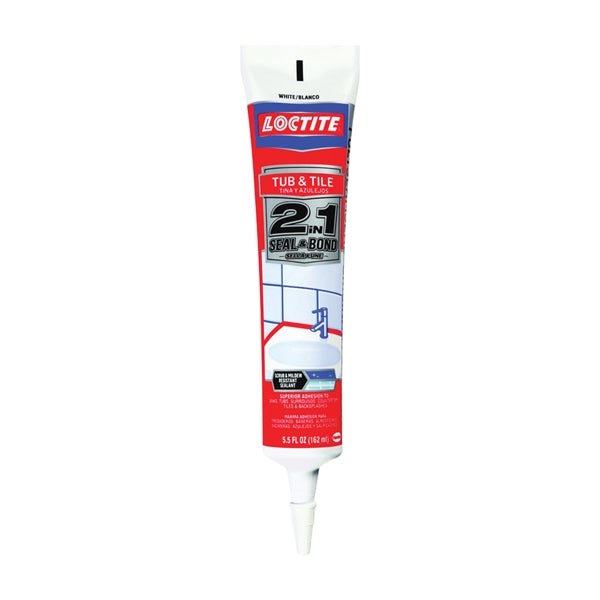 Loctite POLYSEAMSEAL 2138420 Tub and Tile Adhesive Caulk, White, 20 to 170 deg F, 5.5 oz Squeeze Tube