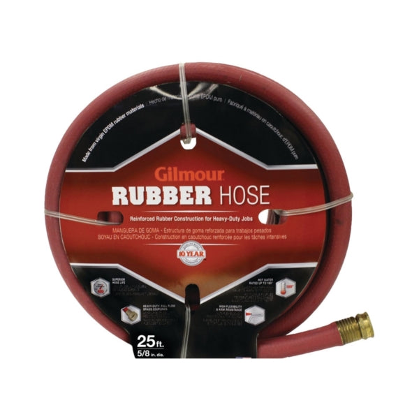Gilmour 18-58025 Garden Hose, 25 ft L, Rubber, Red