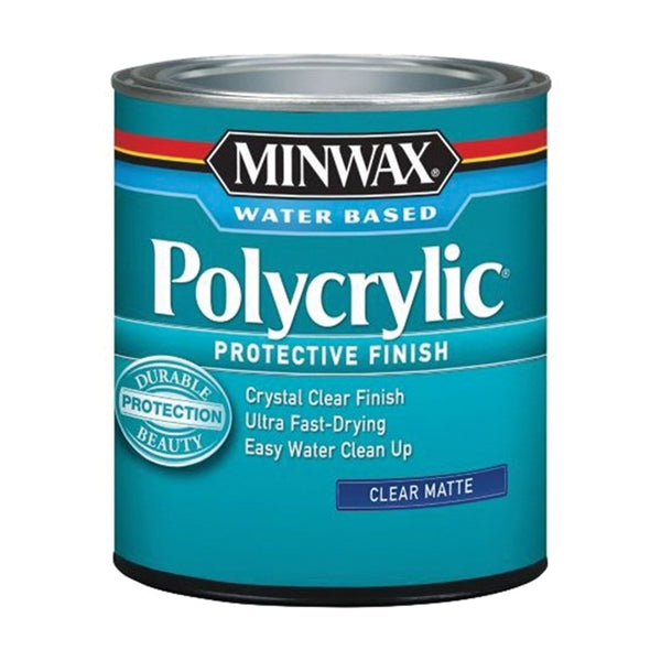 Minwax Polycrylic 622224444 Protective Finish, Matte, Liquid, 1 qt