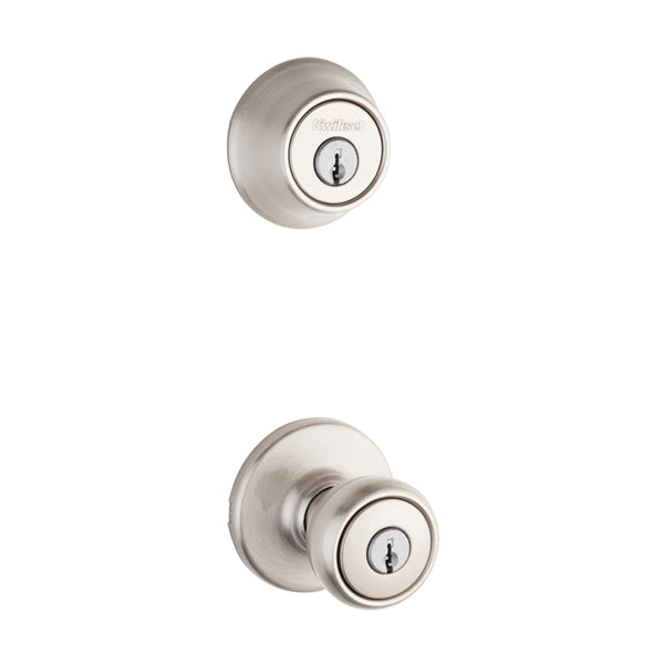 Kwikset 690T-15CP K6 Door Entry Lockset, 3 Grade, Keyed Key, Satin Nickel, 2-3/8 x 2-3/4 in Backset, K6 Keyway