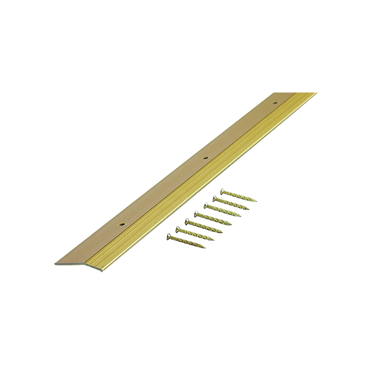 M-D 72074 Carpet Trim, 36 in L, 1.38 in W, Smooth Surface, Aluminum, Satin Brass