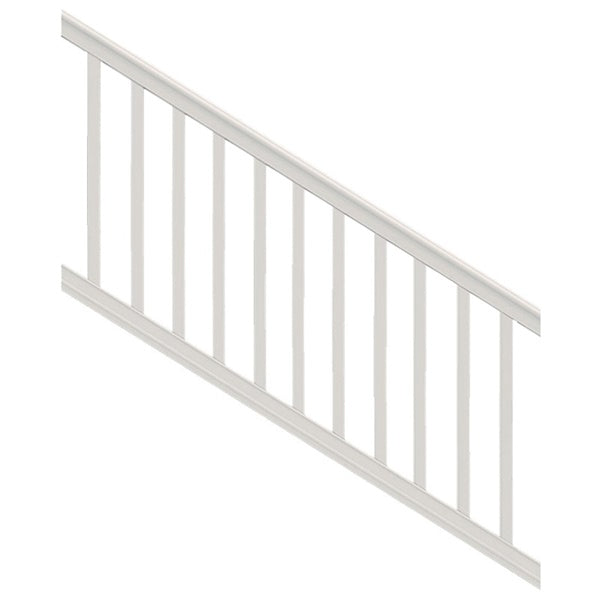 Xpanse Premier 73012466 Stair Rail Kit with Baluster, 6 ft L Actual, Square Profile, Polymer, White