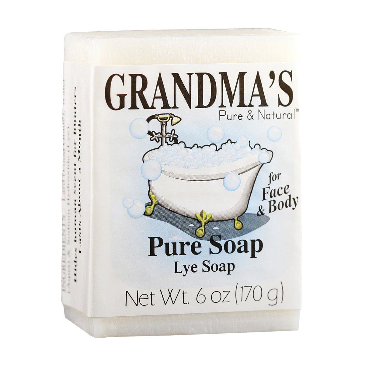 GRANDMA&#39;S 60018 Pure and Natural Bar Soap White, White, 6 oz