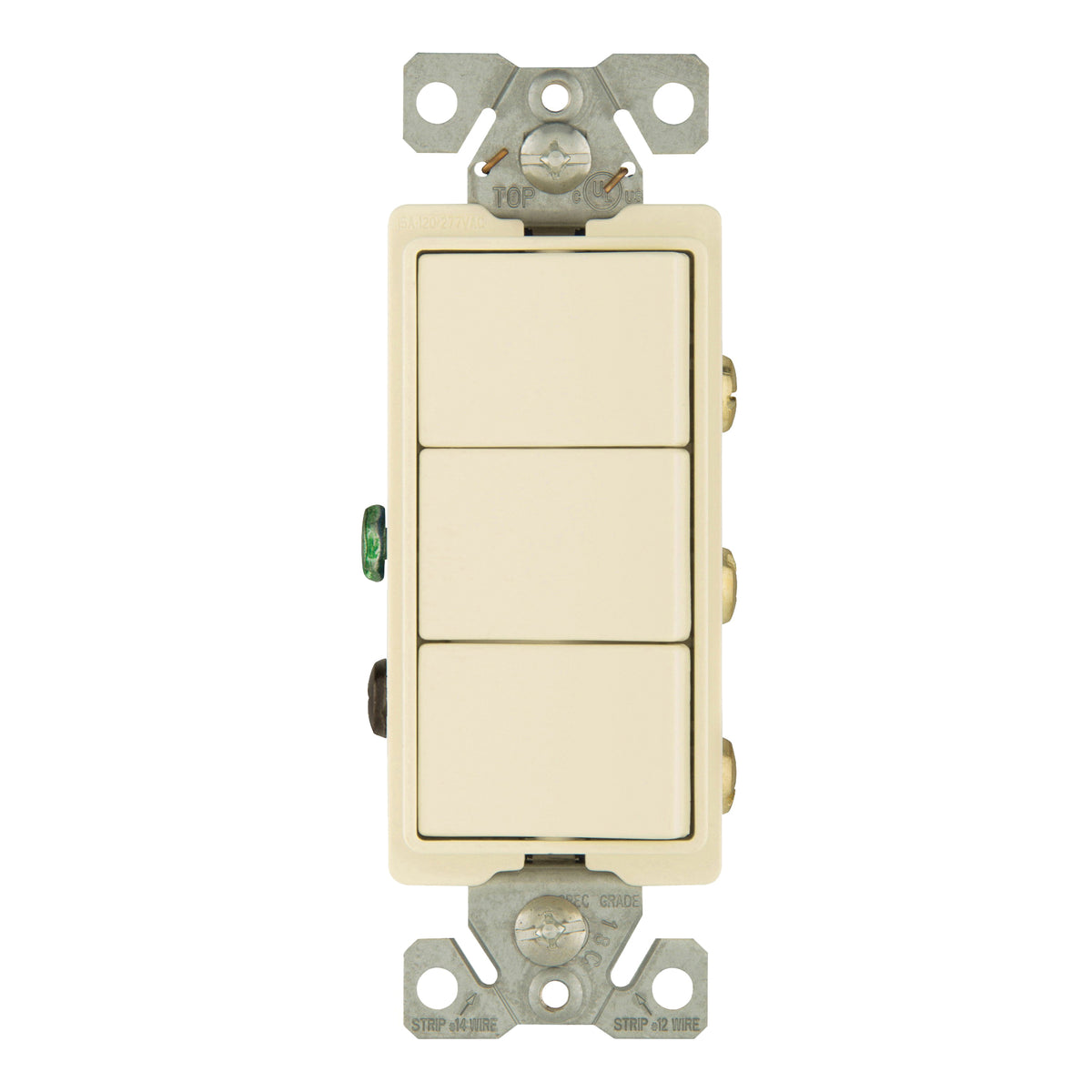 Eaton Cooper Wiring 7729LA-SP Combination Switch, 1 -Pole, 15 A, 120/277 V, Light Almond