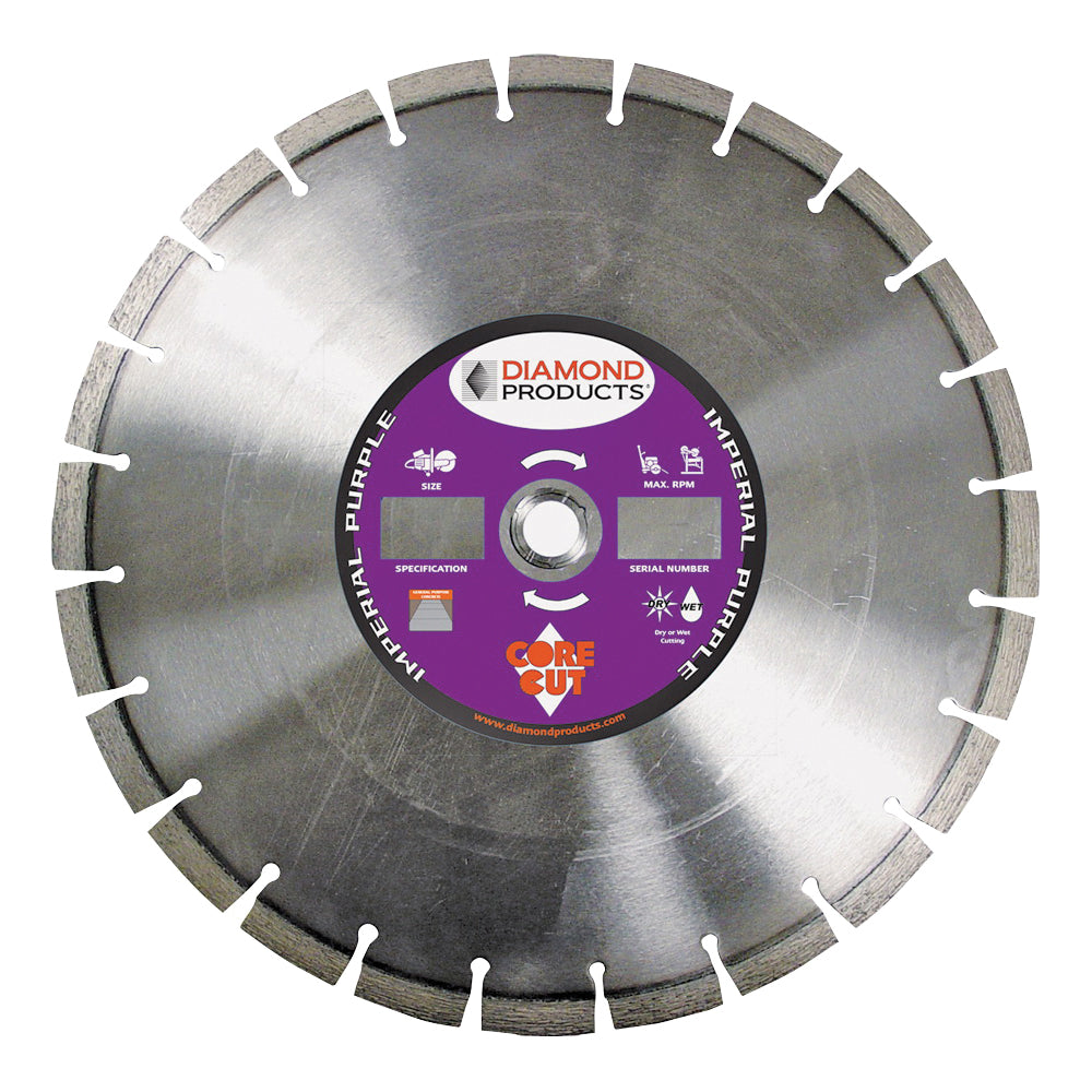 DIAMOND PRODUCTS 15379 Circular Saw Blade, 14 in Dia, Universal Arbor, Diamond Cutting Edge