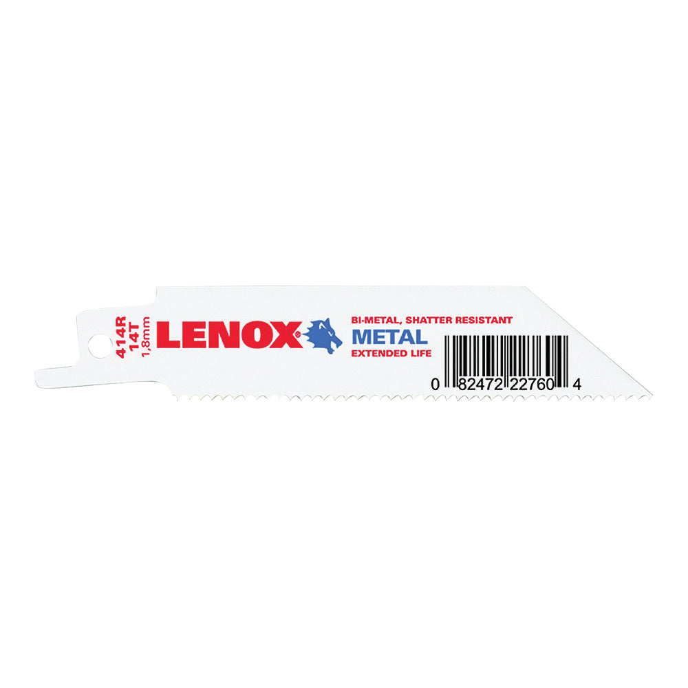 Lenox 22760OSB414R Reciprocating Saw Blade, 3/4 in W, 4 in L, 14 TPI