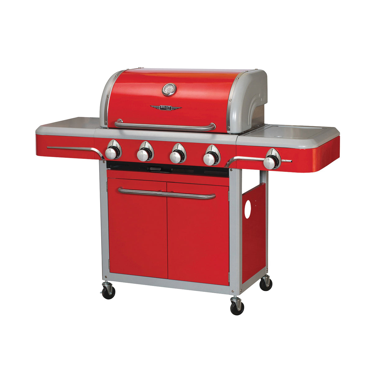 BULL 79000 Gas Grill, 12000 Btu BTU, 4 -Burner, Stainless Steel Body, Candy Apple Red