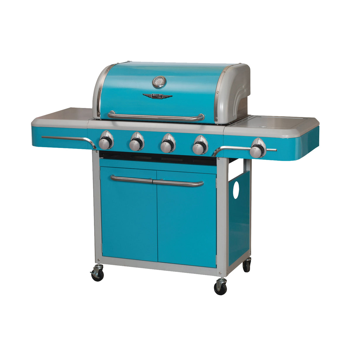 BULL 79006 Gas Grill, 12000 Btu BTU, 4 -Burner, Stainless Steel Body, Vintage Blue