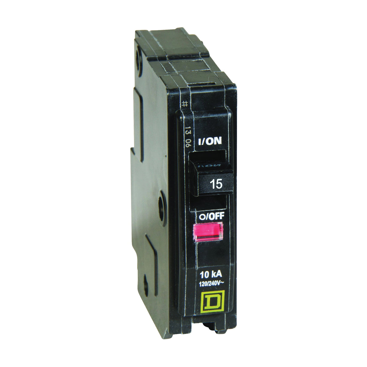 Square D QO QO115C Circuit Breaker, Mini, 15 A, 1 -Pole, 120/240 VAC, 48 VDC, Plug Mounting