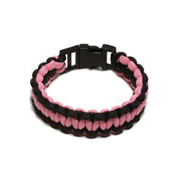 SecureLine NPCB550PBM Survival Bracelet, M, 550 lb Working Load, Nylon, Black/Pink