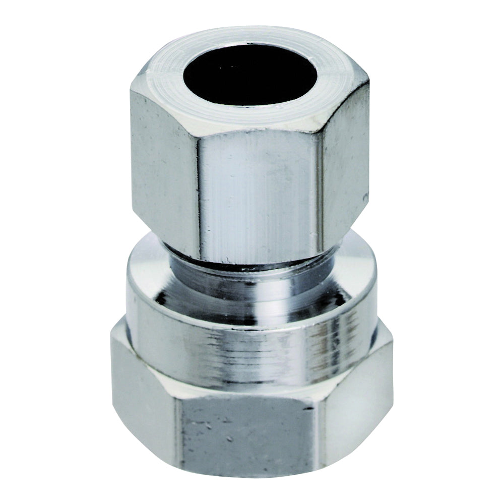 Plumb Pak PP7273PCLF Straight Adapter, 1/2 x 3/8 in, FIP x Compression, Chrome