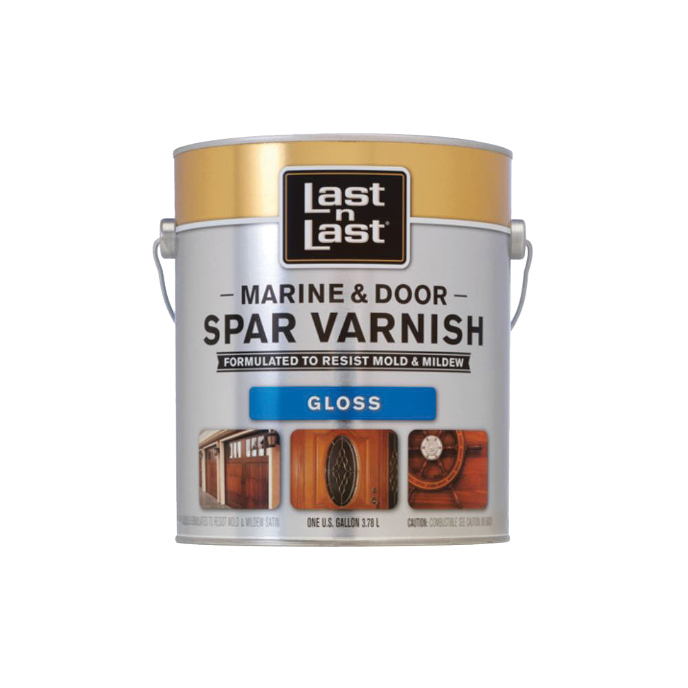 Last n Last 50704 Marine and Door Spar Varnish, High-Gloss, Amber, Liquid, 1 qt, Can