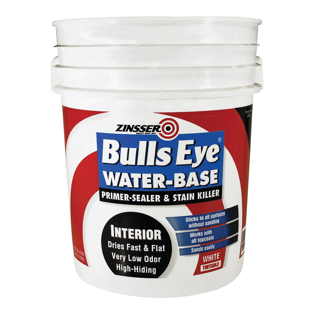 ZINSSER Bulls Eye 02240 Primer and Sealer, Flat, White, 5 gal, Can